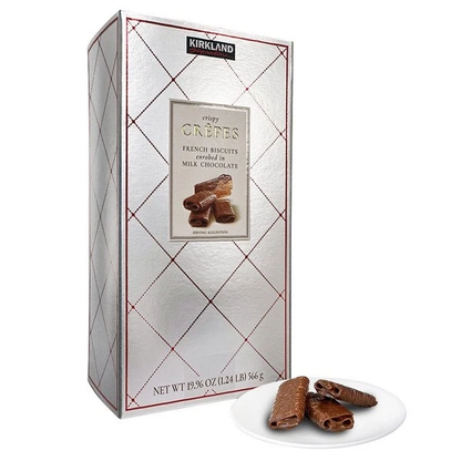 KIRKLAND SIGNATURE CREPES CRISPY FRENCH BISCUITS ENROBED IN MILK CHOCOLATE 566g