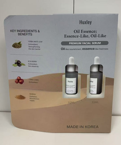 Huxley Oil Essence Premium Facial Serum 30ml - 2 Pack Made in Korea