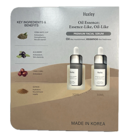 Huxley Oil Essence Premium Facial Serum 30ml - 2 Pack Made in Korea