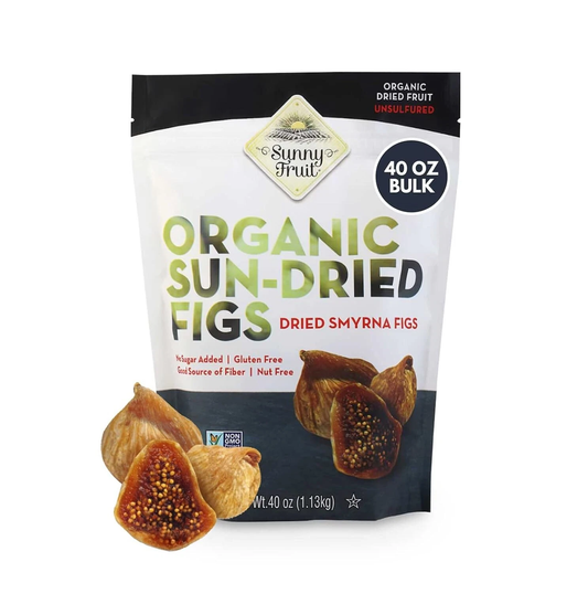 Sunny Fruit Organic Sun-Dried Smyrna Figs Dried Fruit Unsulfured - 40oz / 1.13kg