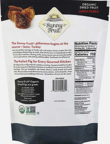 Sunny Fruit Organic Sun-Dried Smyrna Figs Dried Fruit Unsulfured - 40oz / 1.13kg