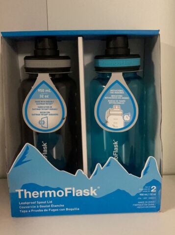ThermoFlask Leakproof Spout Lid Tritan Bottle-32 OZ*2 Pack