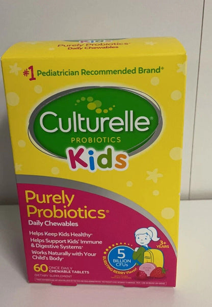 Culturelle Probiotics Kids Purely 5 Billion 60 Daily Chewable Tablets Exp. 07/2024
