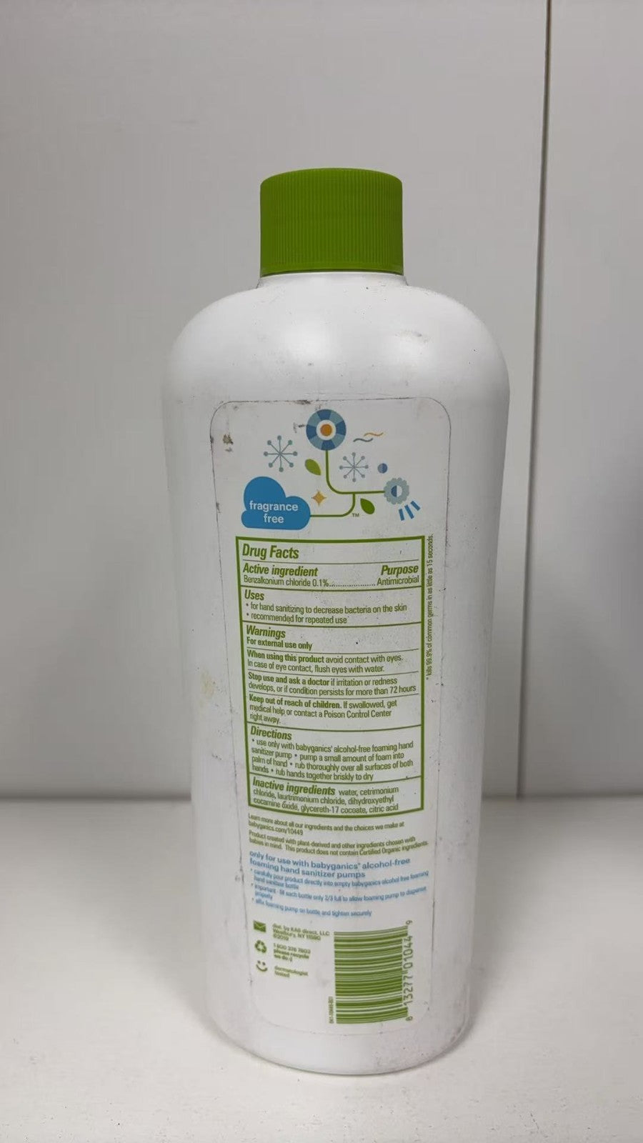 Babyganics Alcohol-Free Foaming Hand Sanitizer, Fragrance Free,16 fl oz