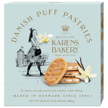 Karens Bakery Danish Puff Pastries,layers of With Vanilla crème filling | 16.9oz