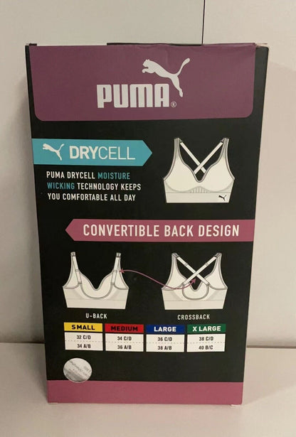 PUMA Women's Performance Seamless Sports Bra Convertible Back Design-2 Pack