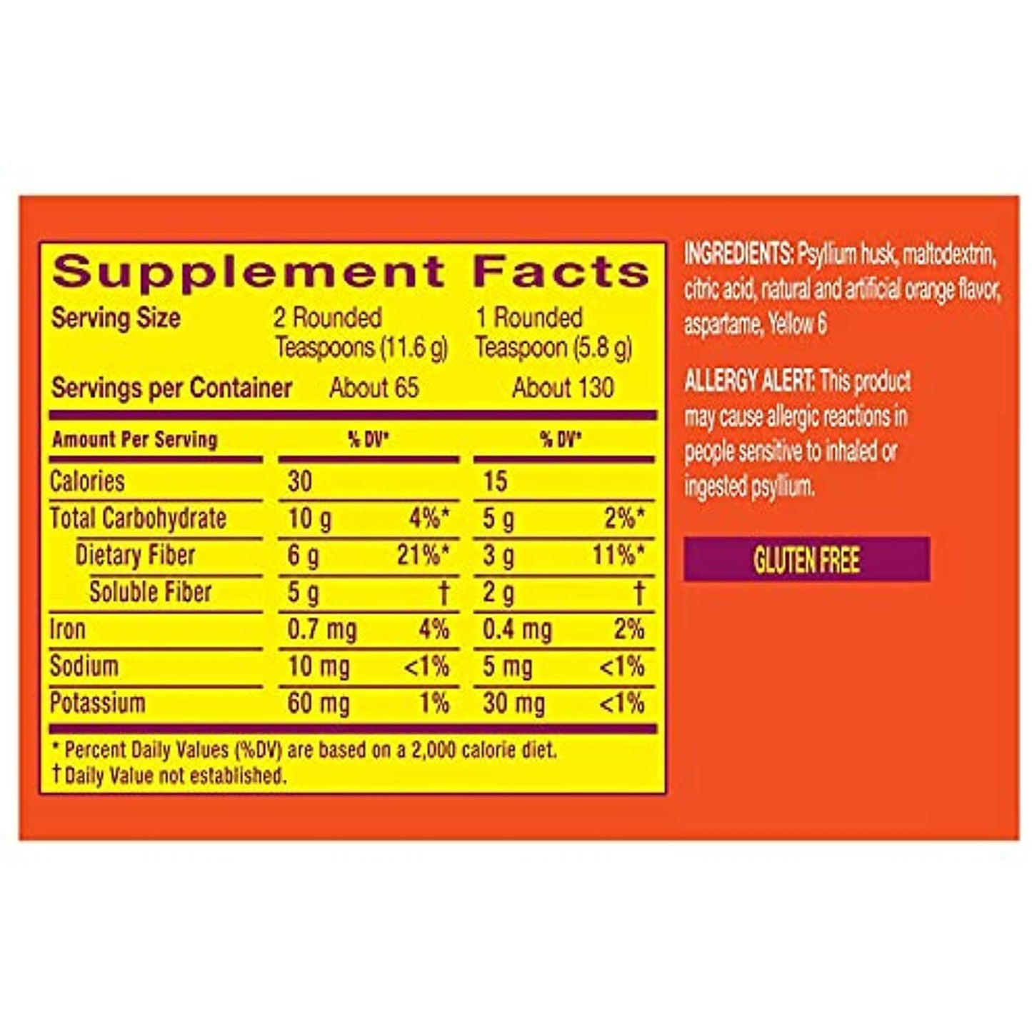 Meta Mucil Sugar Free Fiber Supplement Smooth Powder, Orange - 260 Teaspoons