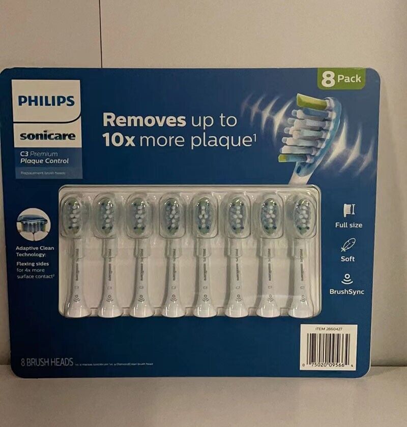 Philips Sonicare Brush Heads 8 Pack (W DiamondClean/C3 Premium Plaque Control)