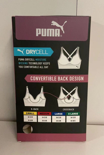 PUMA Women's Performance Seamless Sports Bra Convertible Back Design-2 Pack