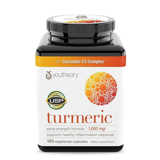 Youtheory Turmeric 1,000 mg, 180 Vegetarian Capsules -Extra Strength Formula