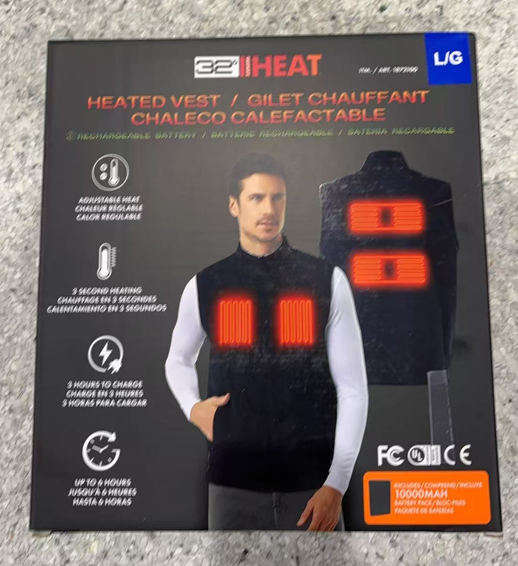 32 Degrees Men's Rechargeable Heated Vest L/G