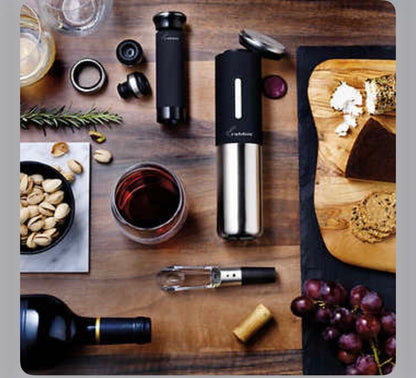 NEW Rabbit electric corkscrew 8-piece wine opener set with rechargeable base