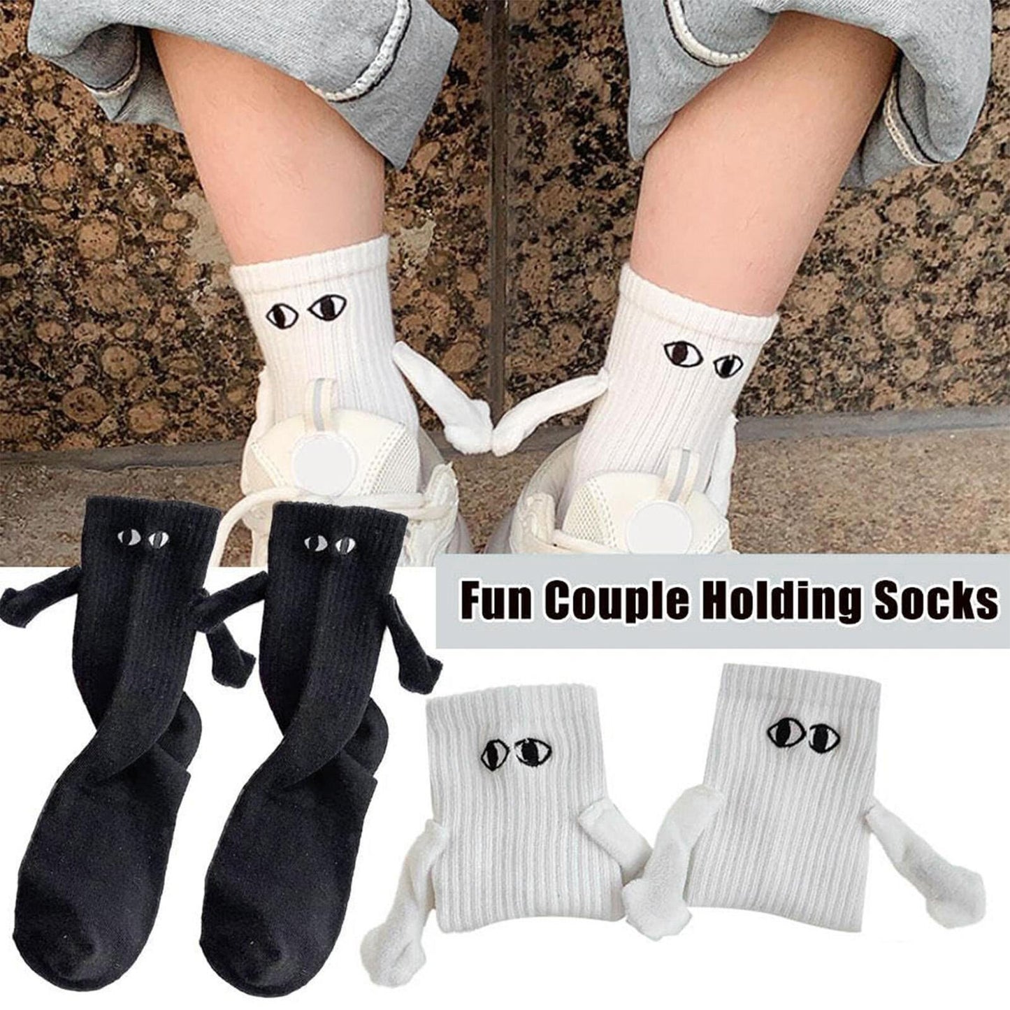 Magnetic Suction Hand-in-Hand Couple Socks Lovely Breathable Comfortable Socks