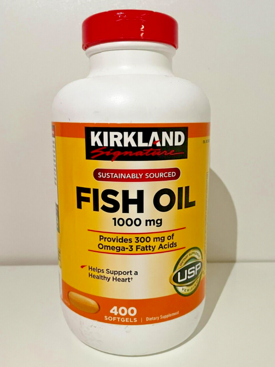 Kirkland Signature Fish Oil 1000 mg., 400 Softgels, Exp. 10/2025+