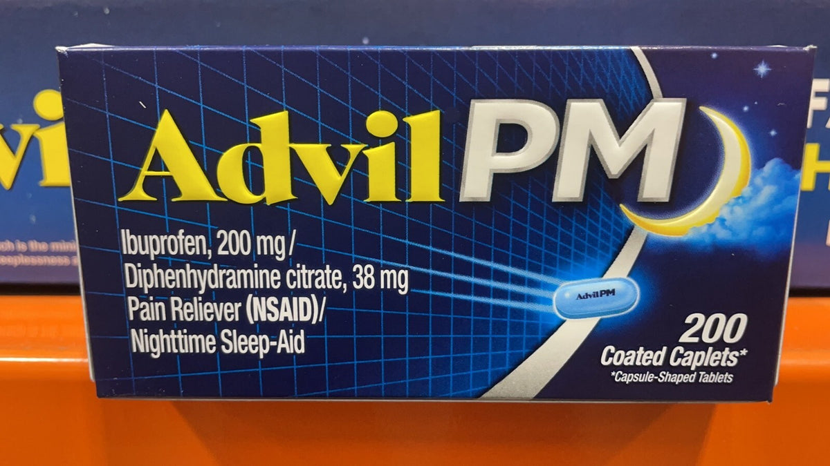 Advil PM Ibuprofen 200mg Pain Reliever Nighttime Sleep-Aid 200 Caplets 01/2027