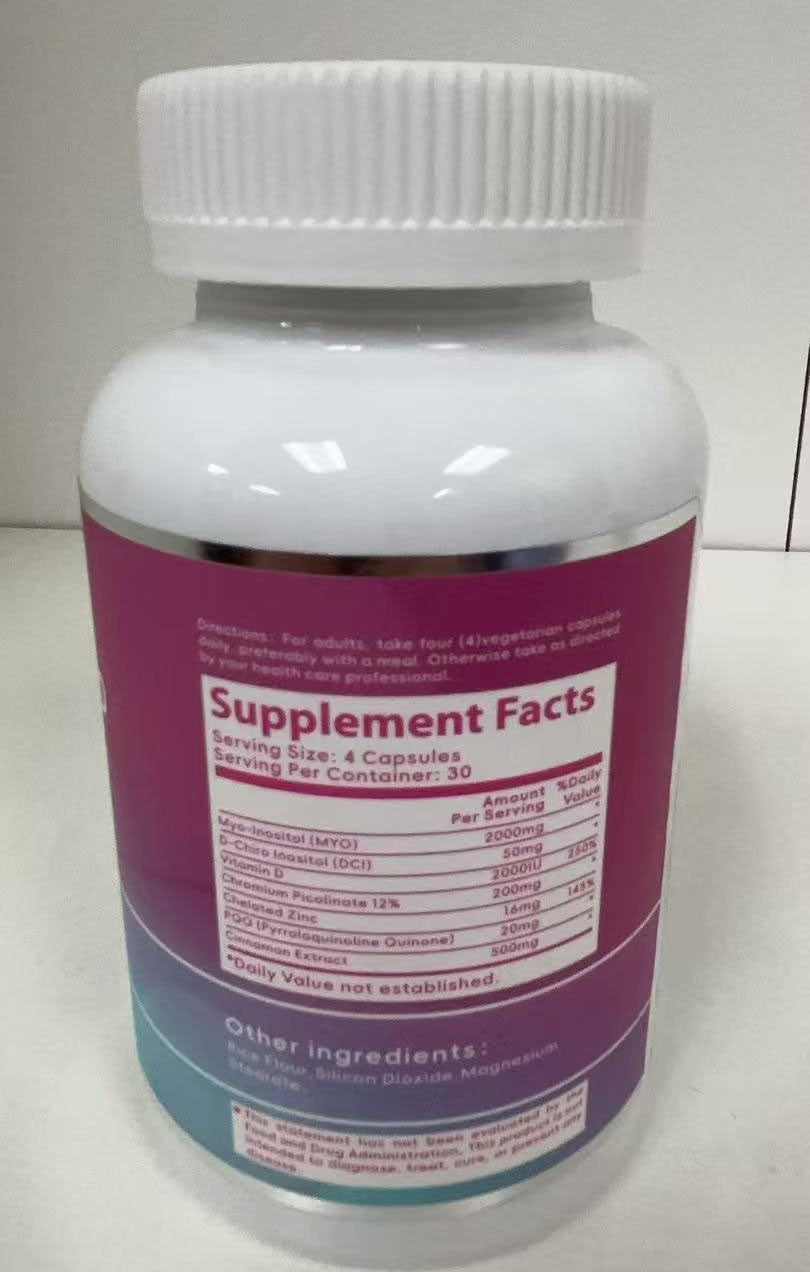 Anoking MYO & D-CHIRO INOSITOL 40:1 Ratio Dietary Supplement 120 Capsules