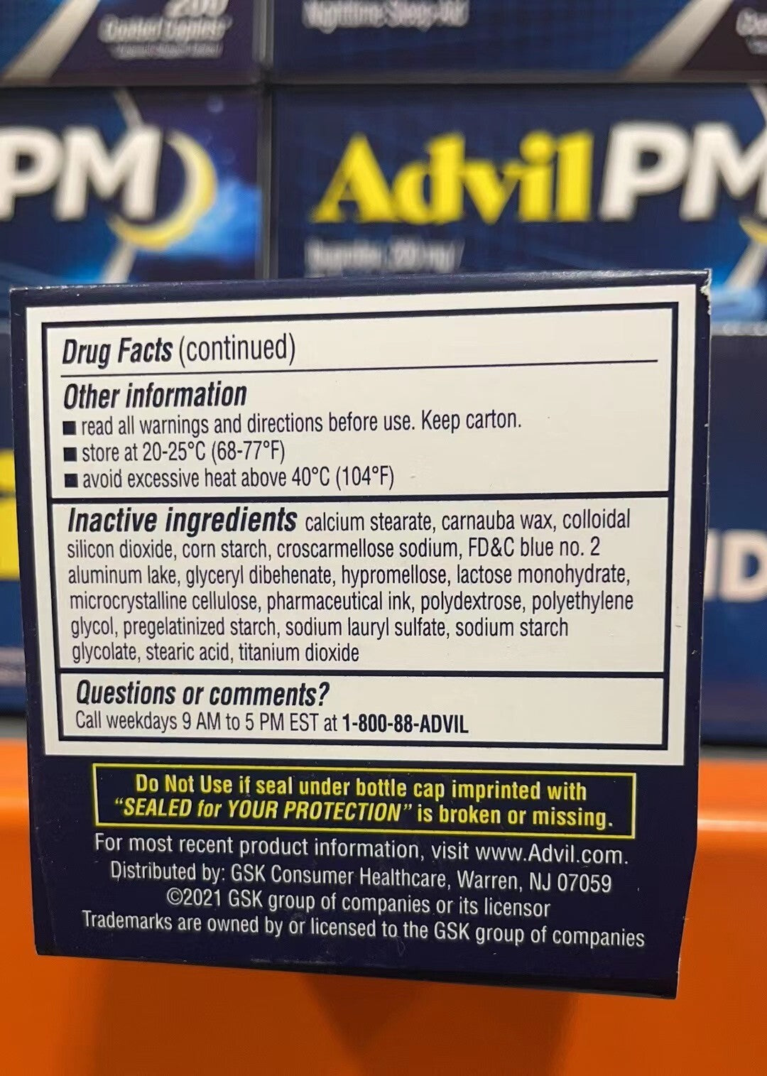 Advil PM Ibuprofen 200mg Pain Reliever Nighttime Sleep-Aid 200 Caplets 01/2027