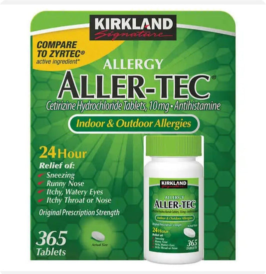 Kirkland Signature Allergy Aller-Tec Cetirizine Hydrochloride 365 Tablets