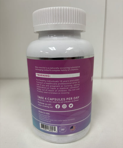 Anoking MYO & D-CHIRO INOSITOL 40:1 Ratio Dietary Supplement 120 Capsules
