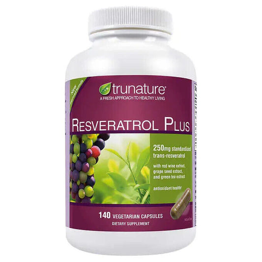 Trunature Resveratrol Plus, 140 Vegetarian Capsules Antioxidant Health Support