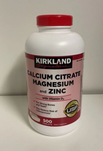 Kirkland Signature Calcium Citrate Magnesium & Zinc, 500 Tablets