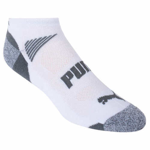 Puma Men's No Show Socks Fits Shoe Size 6-12 Cool Max Moisture Wicking- 10 Pairs