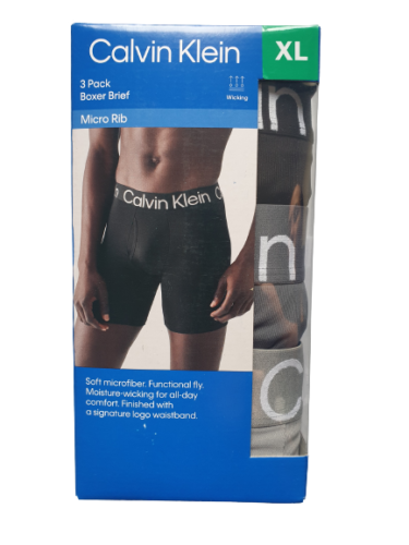 Calvin Klein Men's Micro Rib Boxer Brief Underwear 3 Pack