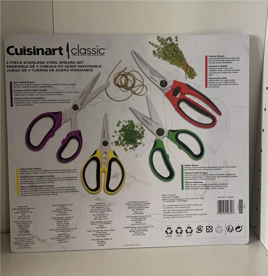 Cuisinart Classic 4-piece Stainless Steel Kitchen Shears Scissors Set #1570532