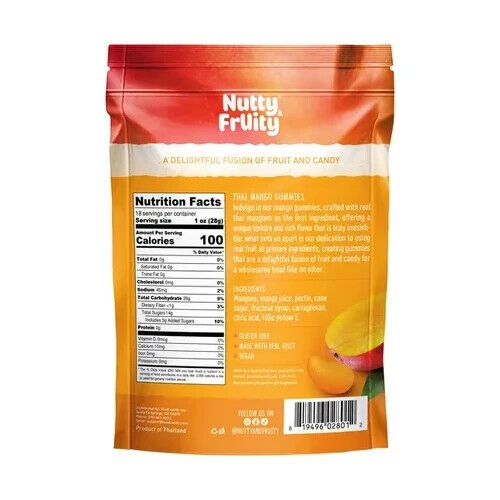 Nutty & Fruity Thai Mango Gummies, 18 OZ / 510g