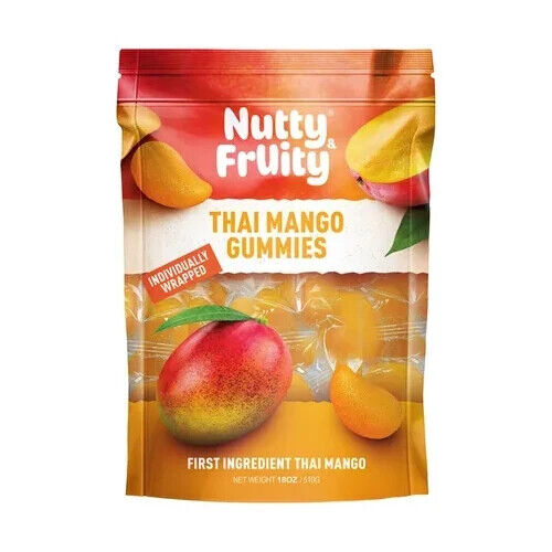 Nutty & Fruity Thai Mango Gummies, 18 OZ / 510g