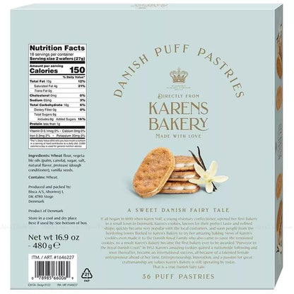 Karens Bakery Danish Puff Pastries,layers of With Vanilla crème filling | 16.9oz